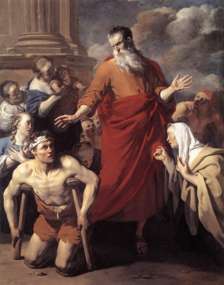 Hl. Paul beim Heilen - Gemälde von Dujardin